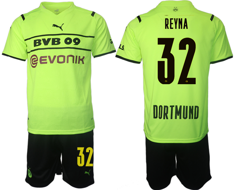Men 2021-2022 Club Borussia Dortmund Cup green #32 Soccer Jersey->customized soccer jersey->Custom Jersey